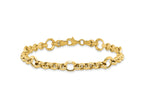FJC Finejewelers 10 kt Yellow Gold Fancy Polished Bright Cut Bracelet 7.5 Inches x 8.5 mm