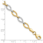 FJC Finejewelers 10 kt Two Tone Gold Fancy Two-tone Polished Bright Cut Bracelet 7.5 Inches x 5.5 mm