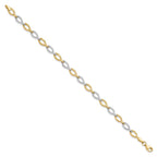 FJC Finejewelers 10 kt Two Tone Gold Fancy Two-tone Polished Bright Cut Bracelet 7.5 Inches x 5.5 mm