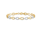 FJC Finejewelers 10 kt Two Tone Gold Fancy Two-tone Polished Bright Cut Bracelet 7.5 Inches x 5.5 mm