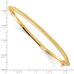 FJC Finejewelers 10 kt Yellow Gold Polished Textured Bangle 7 Inches x 3 mm
