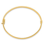 FJC Finejewelers 10 kt Yellow Gold Polished Textured Bangle 7 Inches x 3 mm