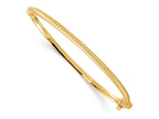 FJC Finejewelers 10 kt Yellow Gold Polished Textured Bangle 7 Inches x 3 mm