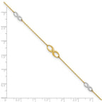 FJC Finejewelers 10 kt Two Tone Gold Cable Polished with 1 in ext. Anklet 9 Inches x 5 mm