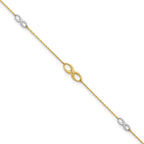 FJC Finejewelers 10 kt Two Tone Gold Cable Polished with 1 in ext. Anklet 9 Inches x 5 mm