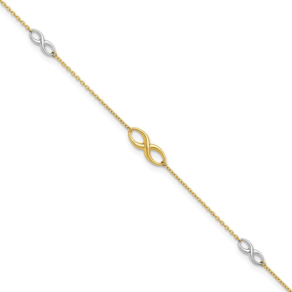 FJC Finejewelers 10 kt Two Tone Gold Cable Polished with 1 in ext. Anklet 9 Inches x 5 mm