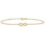 FJC Finejewelers 10 kt Yellow Gold Cable Polished Infinity with 1 in ext. Anklet 9 Inches x 6 mm