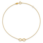 FJC Finejewelers 10 kt Yellow Gold Cable Polished Infinity with 1 in ext. Anklet 9 Inches x 6 mm