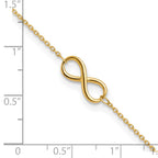 FJC Finejewelers 10 kt Yellow Gold Cable Polished Infinity with 1 in ext. Anklet 9 Inches x 6 mm