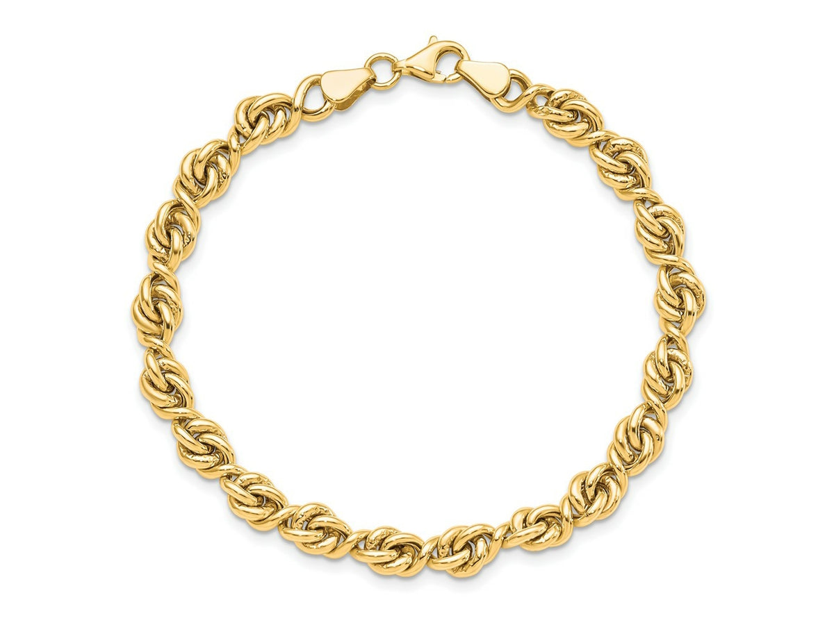 FJC Finejewelers 10 kt Yellow Gold Polished Fancy Link Bracelet 7.25 Inches x 8 mm