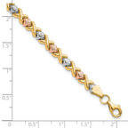 FJC Finejewelers 10 kt Tri Color Gold Fancy Bright Cut Bracelet 7 Inches