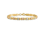 FJC Finejewelers 10 kt Tri Color Gold Fancy Bright Cut Bracelet 7 Inches