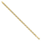 FJC Finejewelers 10 kt Yellow Gold Fancy Rhodium Plated Bright Cut Bracelet 7.5 Inches