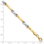 FJC Finejewelers 10 kt Two Tone Gold Fancy Polished and Brushed Bracelet 7.5 Inches
