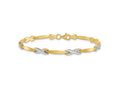 FJC Finejewelers 10 kt Two Tone Gold Fancy Polished and Brushed Bracelet 7.5 Inches
