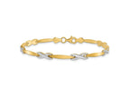 FJC Finejewelers 10 kt Two Tone Gold Fancy Polished and Brushed Bracelet 7.5 Inches