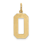 FJC Finejewelers 10 kt Yellow Gold Casted Large Polished Number 0 Charm 25 x 10 mm
