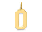 FJC Finejewelers 10 kt Yellow Gold Casted Large Polished Number 0 Charm 25 x 10 mm