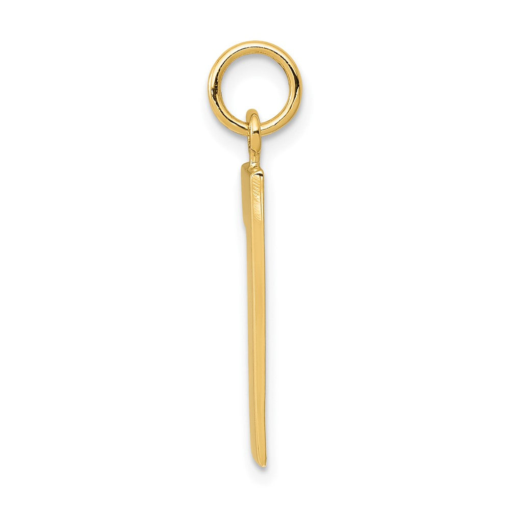 FJC Finejewelers 10 kt Yellow Gold Casted Large Polished Number 1 Charm 25 x 6 mm