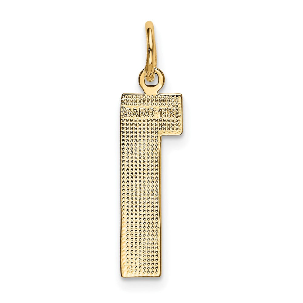 FJC Finejewelers 10 kt Yellow Gold Casted Large Polished Number 1 Charm 25 x 6 mm