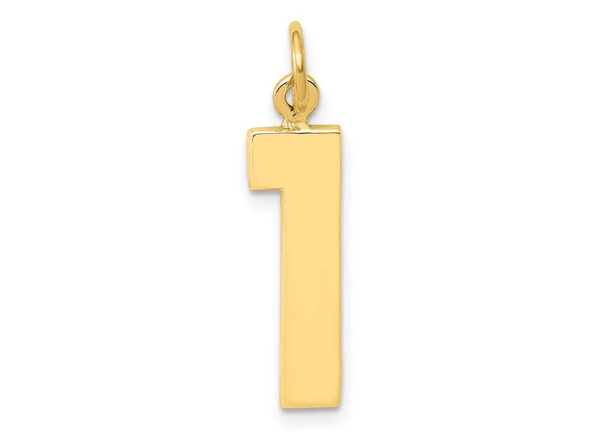 FJC Finejewelers 10 kt Yellow Gold Casted Large Polished Number 1 Charm 25 x 6 mm