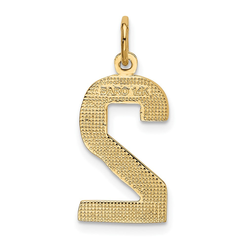 FJC Finejewelers 10 kt Yellow Gold Casted Large Polished Number 2 Charm 25 x 10 mm