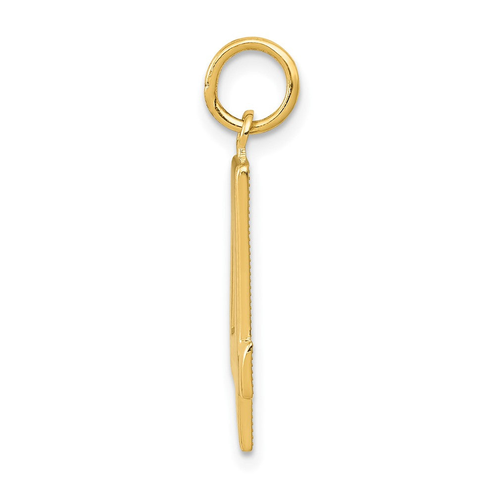 FJC Finejewelers 10 kt Yellow Gold Casted Large Polished Number 4 Charm 25 x 10 mm