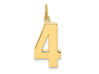FJC Finejewelers 10 kt Yellow Gold Casted Large Polished Number 4 Charm 25 x 10 mm