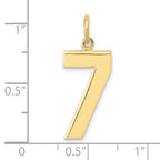 FJC Finejewelers 10 kt Yellow Gold Casted Large Polished Number 7 Charm 25 x 10 mm