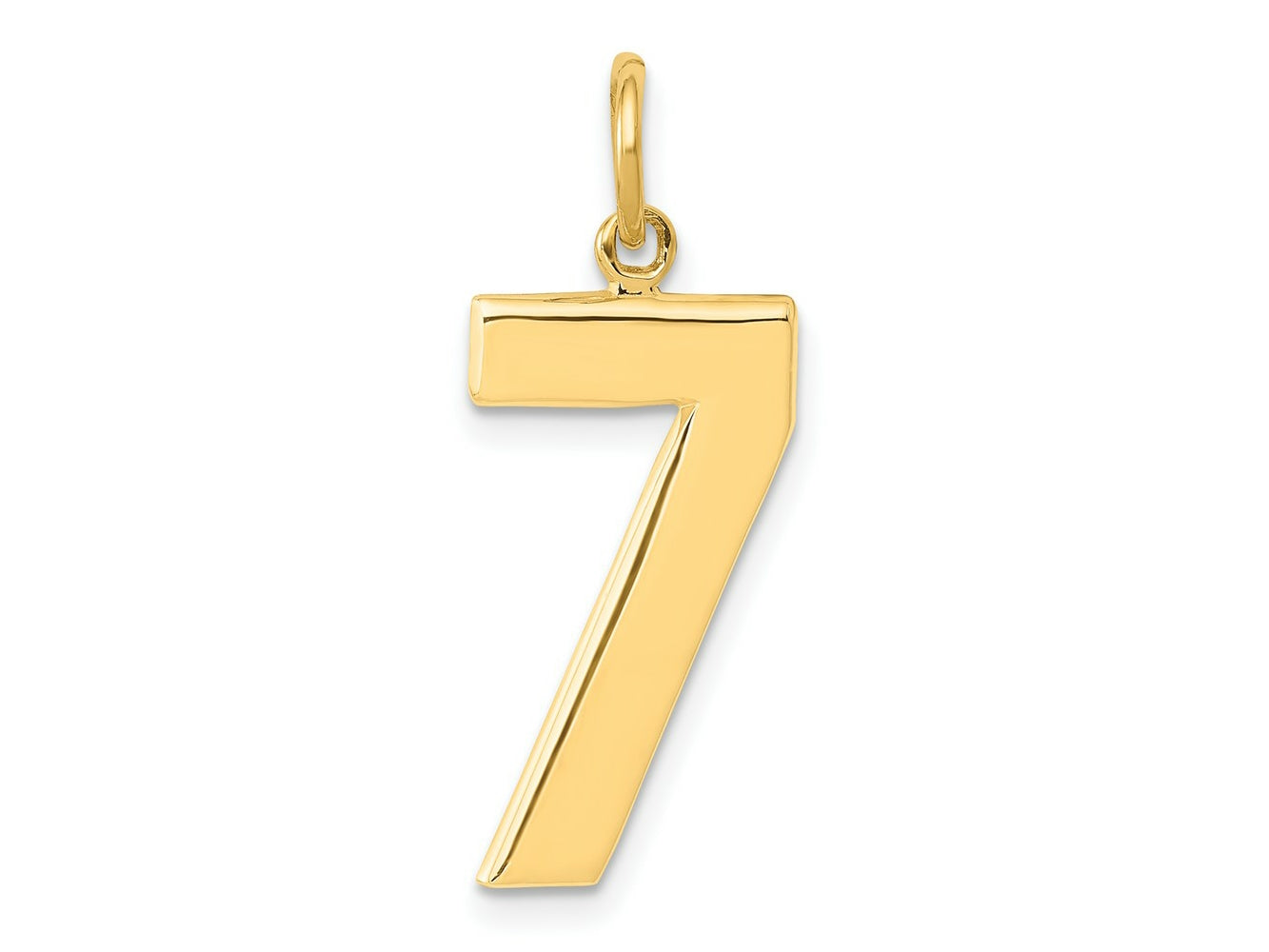 FJC Finejewelers 10 kt Yellow Gold Casted Large Polished Number 7 Charm 25 x 10 mm