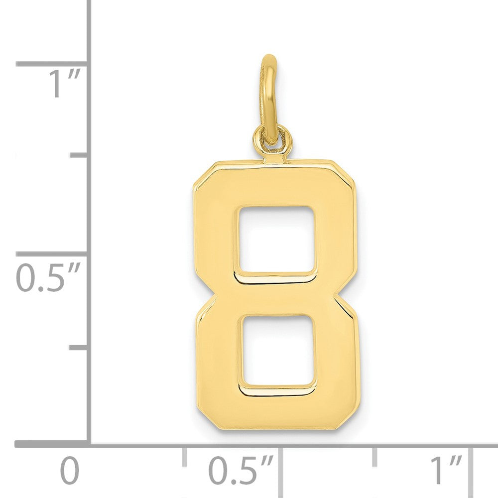 FJC Finejewelers 10 kt Yellow Gold Casted Large Polished Number 8 Charm 25 x 10 mm