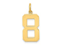 FJC Finejewelers 10 kt Yellow Gold Casted Large Polished Number 8 Charm 25 x 10 mm