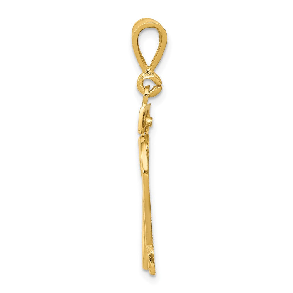 FJC Finejewelers 10 kt Yellow Gold Casted Large Polished Number 32 Charm 32 x 22 mm