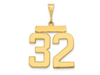 FJC Finejewelers 10 kt Yellow Gold Casted Large Polished Number 32 Charm 32 x 22 mm