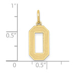 FJC Finejewelers 10 kt Yellow Gold Medium Satin Number 0 Charm 20 x 8 mm