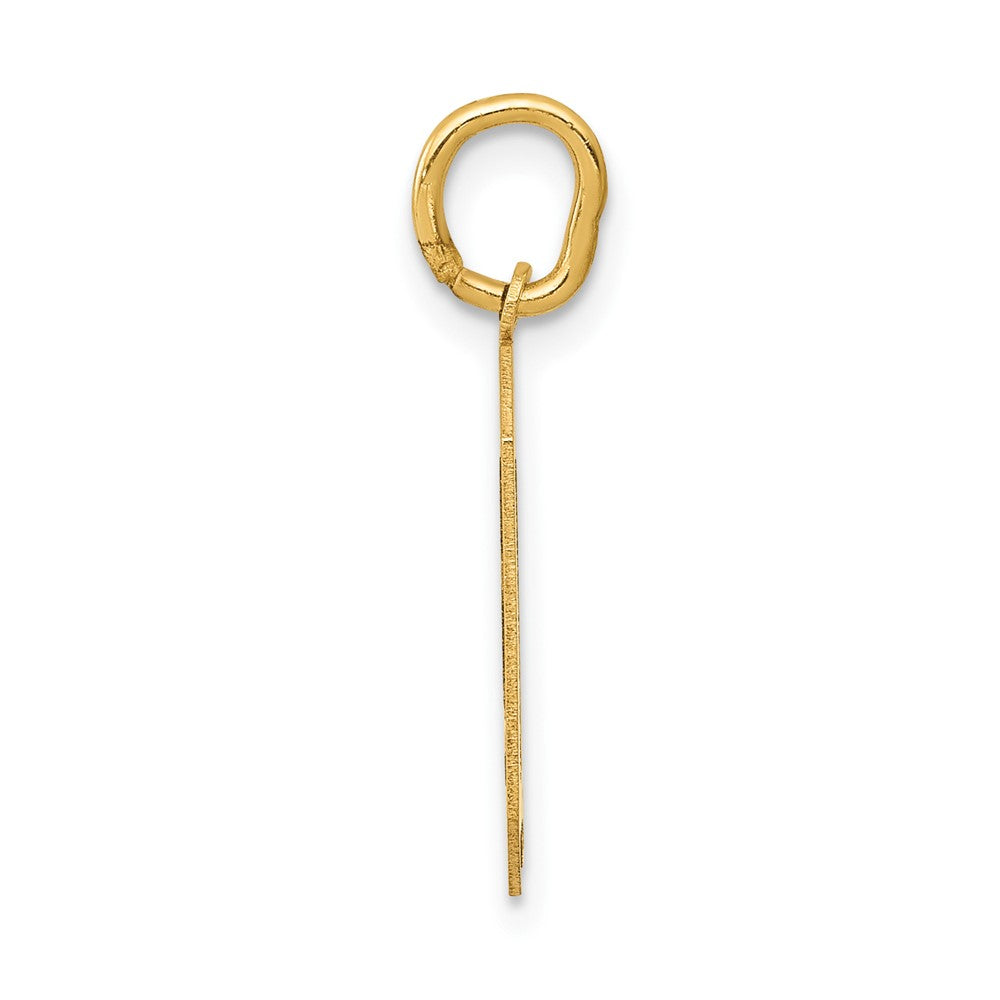 FJC Finejewelers 10 kt Yellow Gold Medium Satin Number 0 Charm 20 x 8 mm