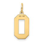 FJC Finejewelers 10 kt Yellow Gold Medium Satin Number 0 Charm 20 x 8 mm