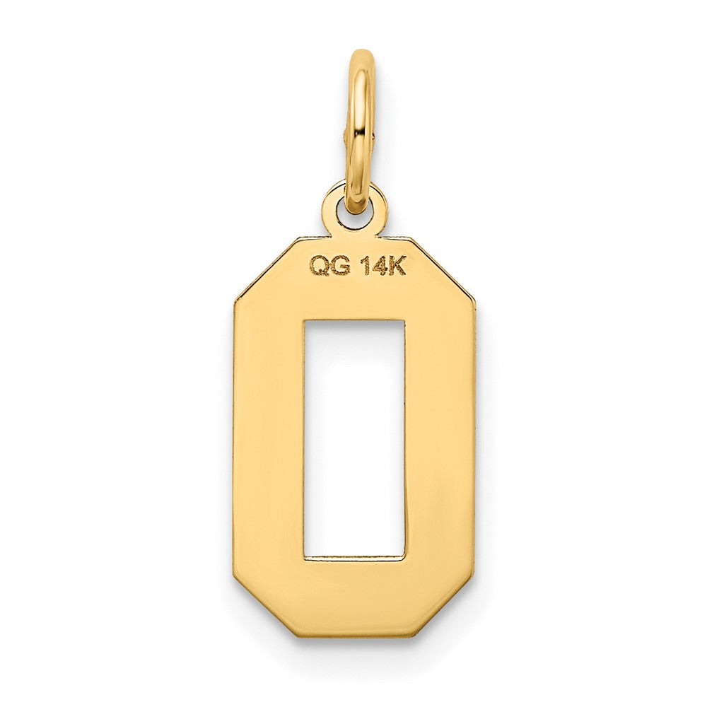 FJC Finejewelers 10 kt Yellow Gold Medium Satin Number 0 Charm 20 x 8 mm