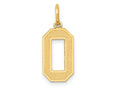FJC Finejewelers 10 kt Yellow Gold Medium Satin Number 0 Charm 20 x 8 mm