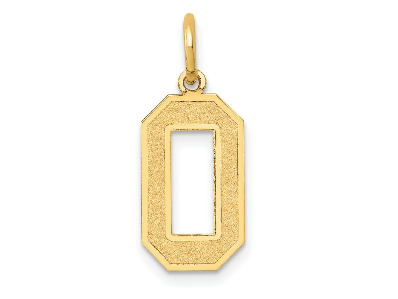 FJC Finejewelers 10 kt Yellow Gold Medium Satin Number 0 Charm 20 x 8 mm