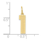 FJC Finejewelers 10 kt Yellow Gold Medium Satin Number 1 Charm 20 x 5 mm