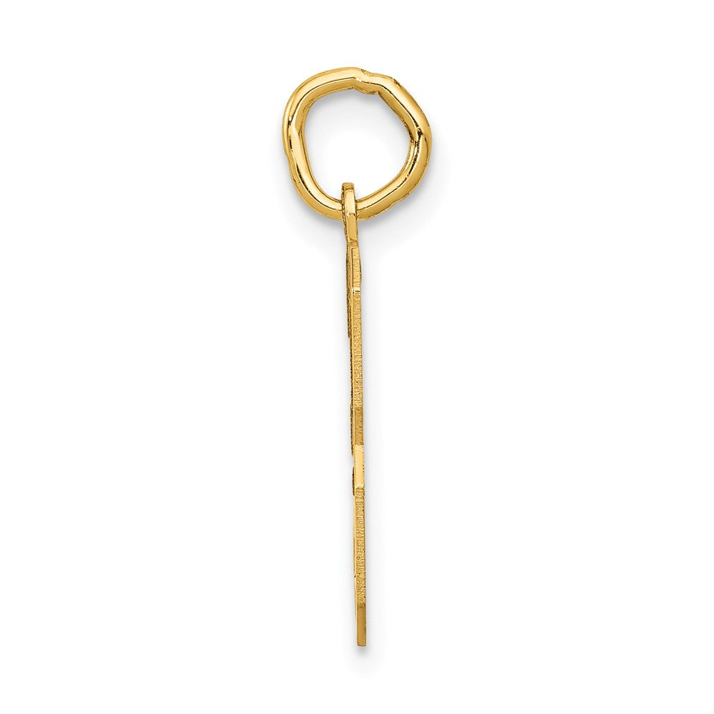 FJC Finejewelers 10 kt Yellow Gold Medium Satin Number 3 Charm 20 x 8 mm