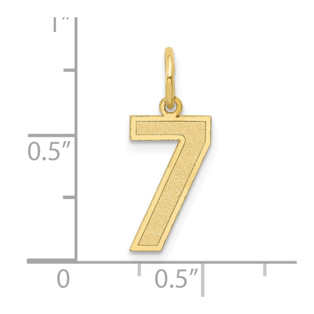 FJC Finejewelers 10 kt Yellow Gold Medium Satin Number 7 Charm 20 x 8 mm