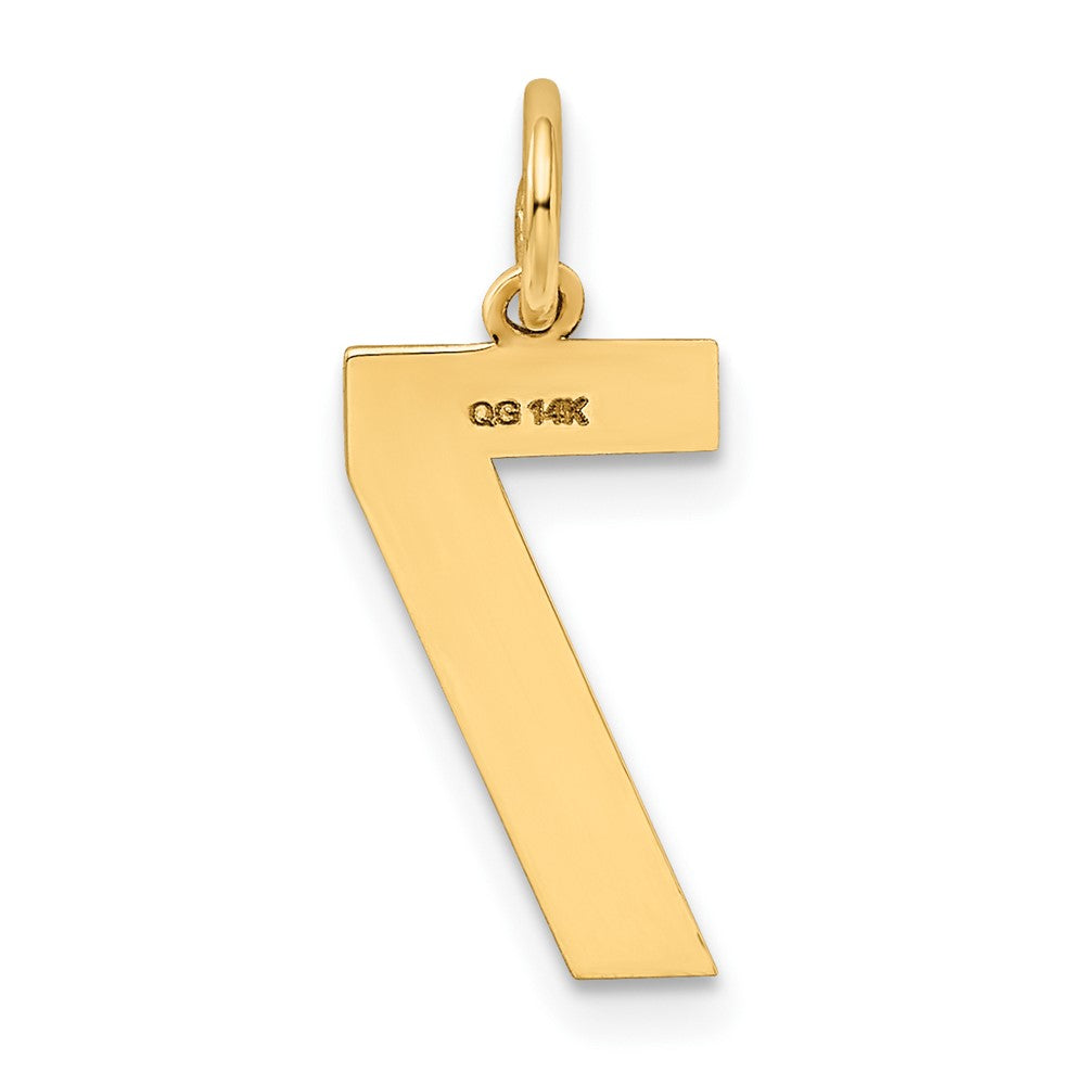 FJC Finejewelers 10 kt Yellow Gold Medium Satin Number 7 Charm 20 x 8 mm