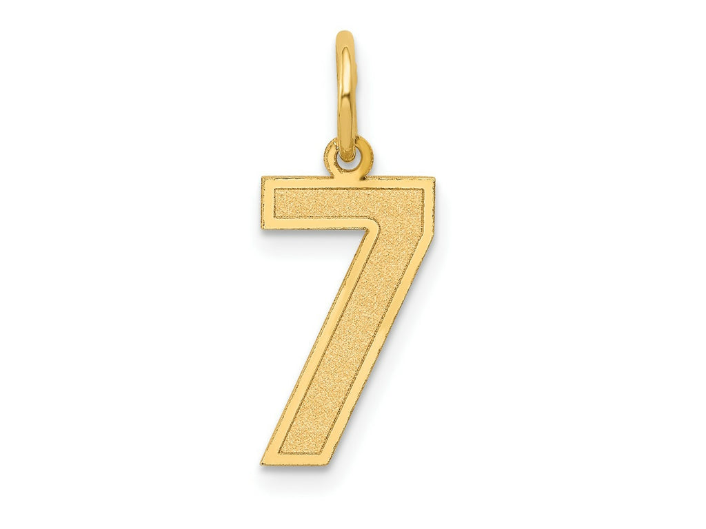 FJC Finejewelers 10 kt Yellow Gold Medium Satin Number 7 Charm 20 x 8 mm