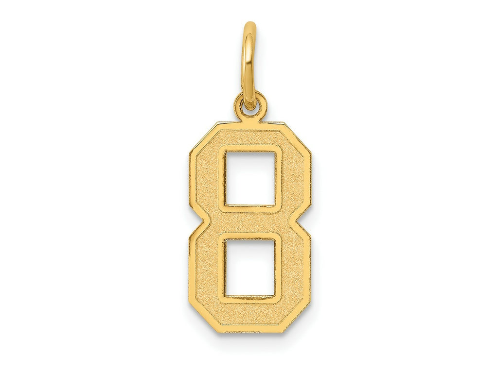 FJC Finejewelers 10 kt Yellow Gold Medium Satin Number 8 Charm 20 x 8 mm