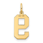 FJC Finejewelers 10 kt Yellow Gold Medium Satin Number 9 Charm 20 x 8 mm