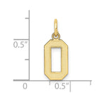 FJC Finejewelers 10 kt Yellow Gold Small Satin Number 0 Charm 18 x 7 mm