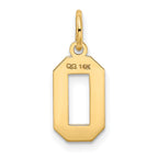FJC Finejewelers 10 kt Yellow Gold Small Satin Number 0 Charm 18 x 7 mm