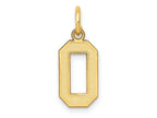 FJC Finejewelers 10 kt Yellow Gold Small Satin Number 0 Charm 18 x 7 mm